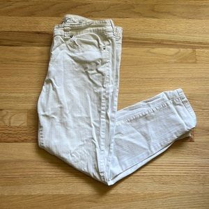 INC white denim skinny leg jeans